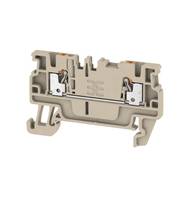 Feed-through terminal block, PUSH IN, dark beige, 1.5 mm², 17.5 A, 500-0