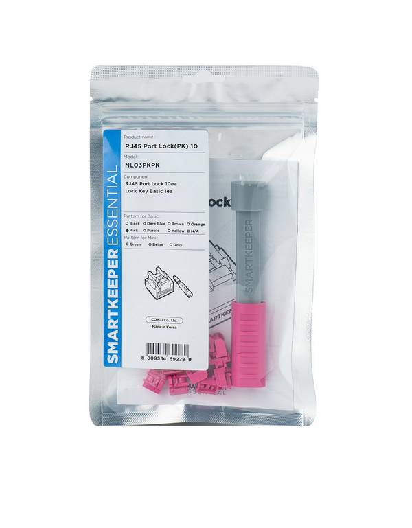 SmartKeeper Basic "RJ45 Port" Blocker roze 10 st.+Sleutel