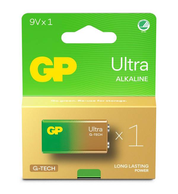 GP GP Ultra Alkaline 9V-batterij, 1604AU/6LF22, 1-pack