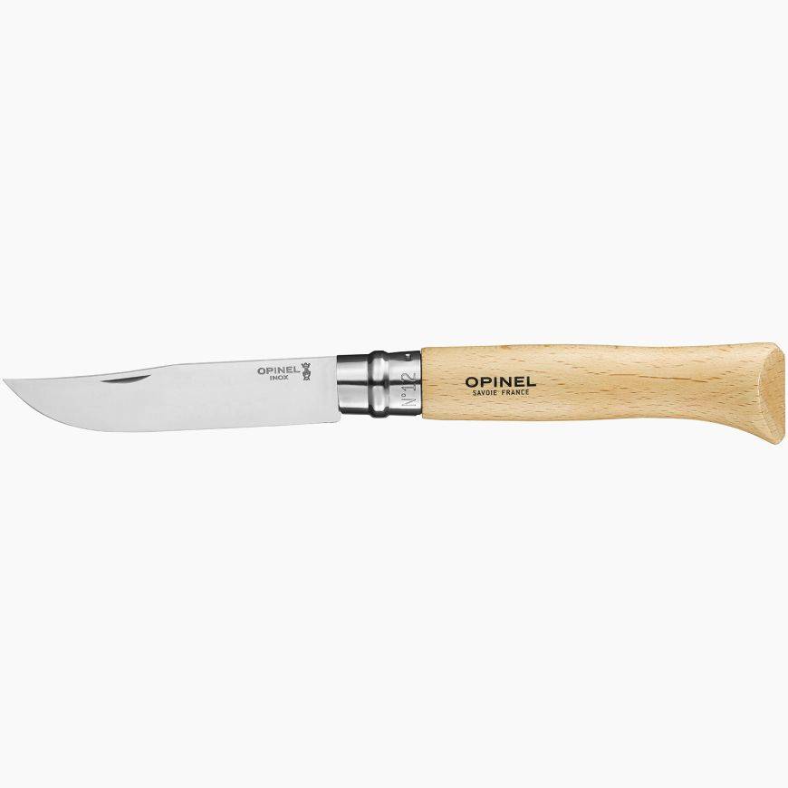 Opinel Taschenmesser No. 12 Carbonklinge mit Holzgriff