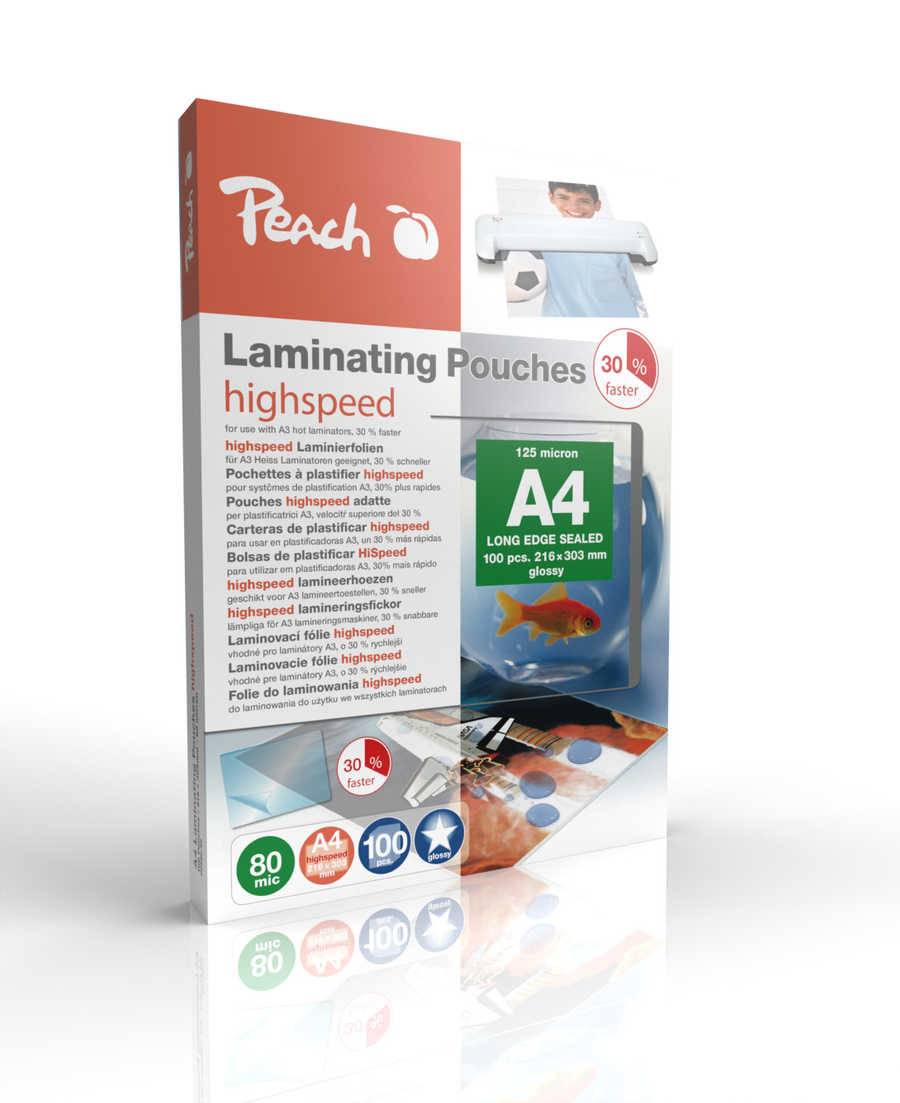 Peach lamineerhoezen A4 80mic express HighSpeed 100PK-0