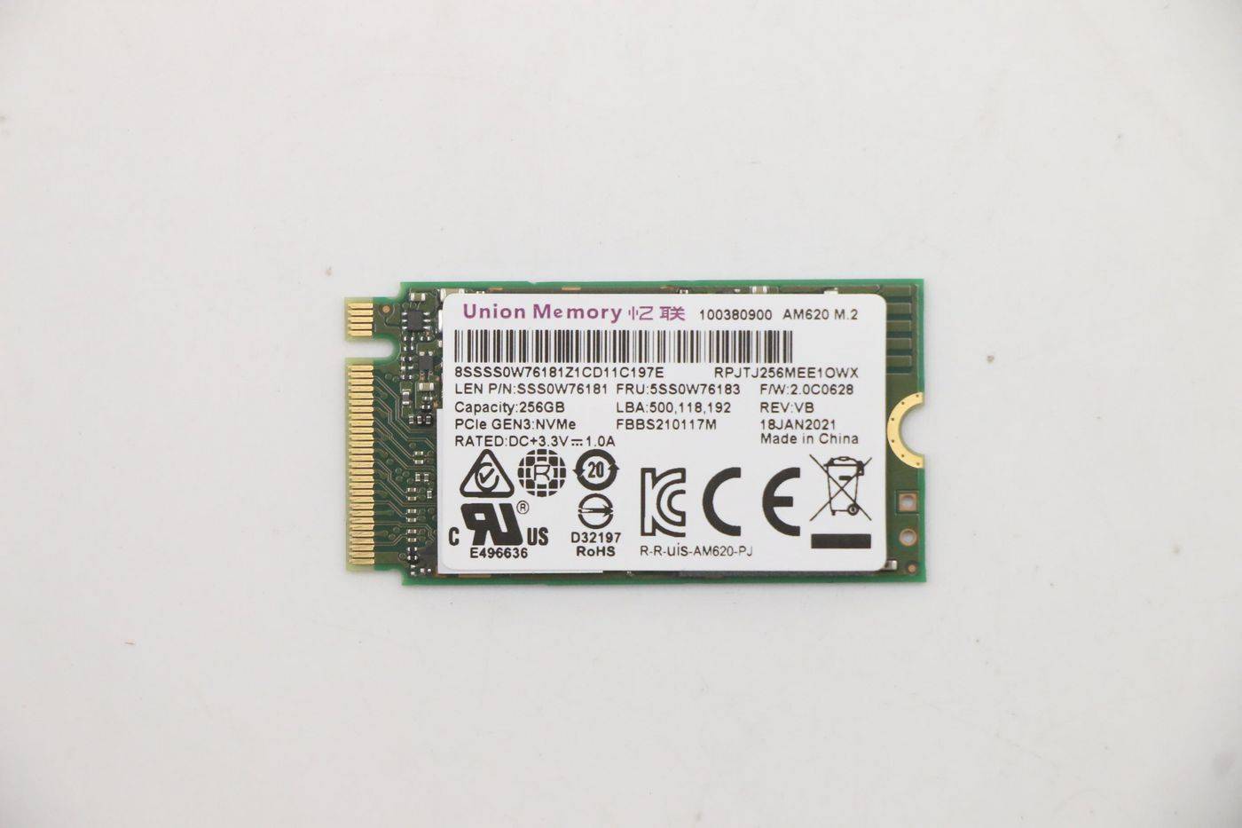 Lenovo 5SS0W76183 Interne Solid State-schijf M.2 256GB PCI Express 3.0 NVMe (5SS0W76183)-0