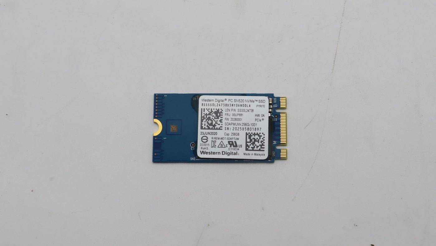 Lenovo SSD M.2 PCIe NVMe FRU SSD 256GB RoHS WD M.2-2242 SN520 256GB Gen3x2-0