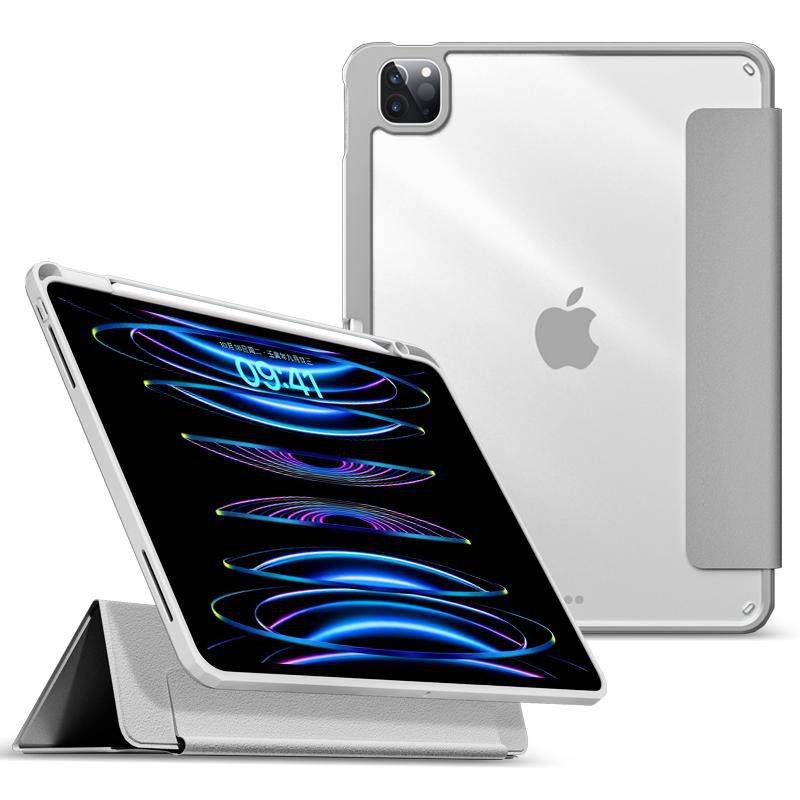 eSTUFF BOSTON afneembare spiegelhoes voor iPad Pro 12.9 2022/2021 - grijs/helder-0