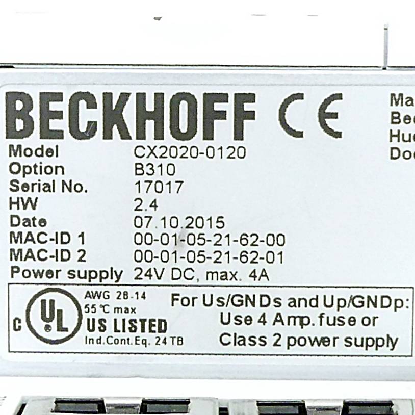 Beckhoff - CX20200120-1