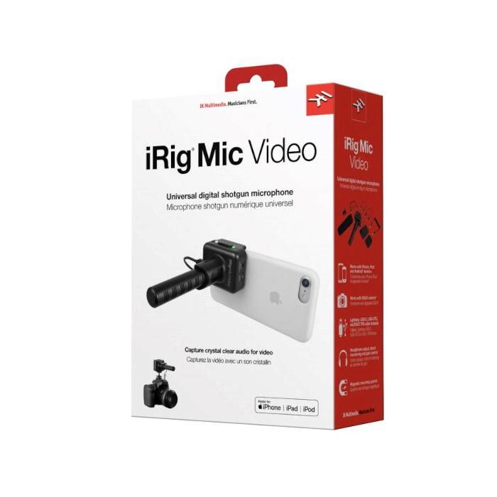 Dasspeld Cameramicrofoon IK Multimedia iRig Mic Video Zendmethode:Kabelgebonden Incl. klem, Incl. kabel-3