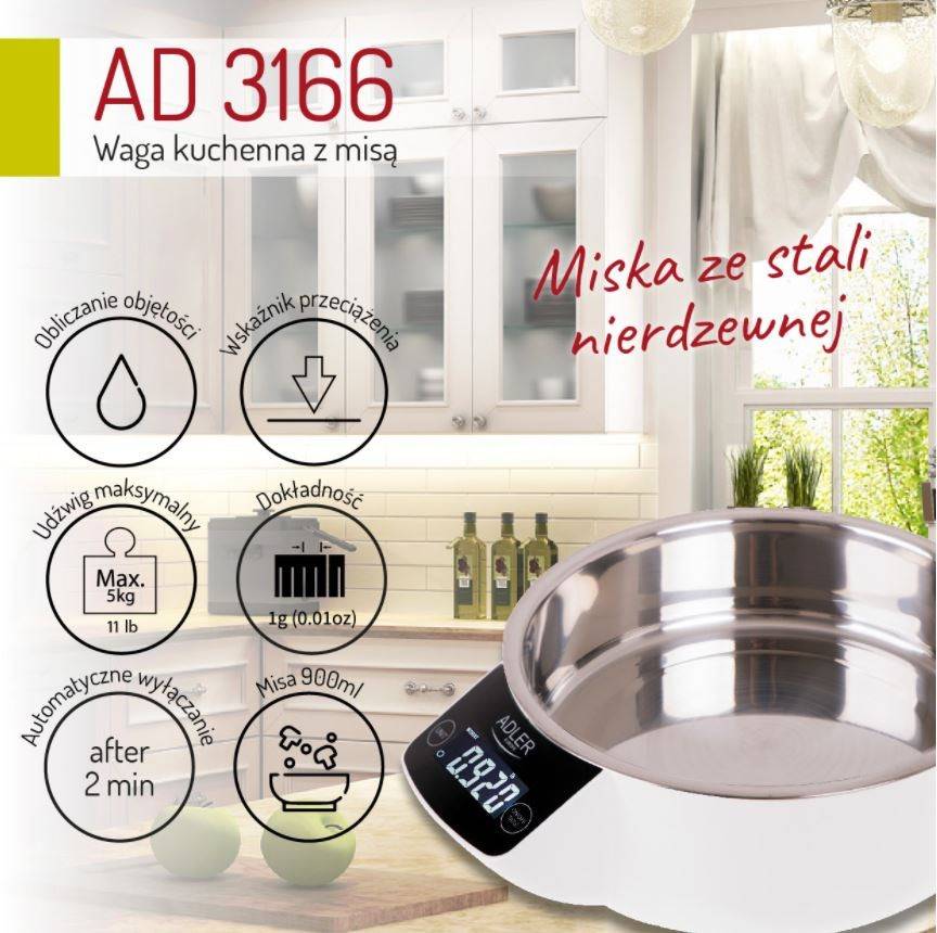 Adler AD 3166 Elektronische keukenweegschaal-3