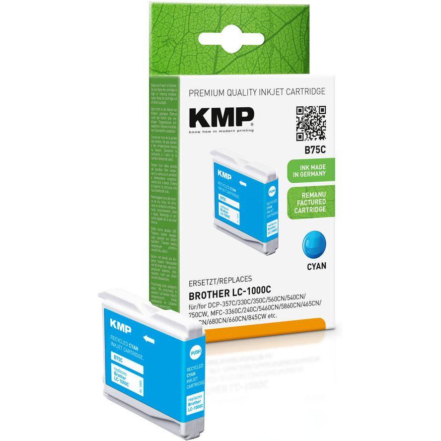 KMP Inktcartridge vervangt Brother LC-1000C Compatibel Cyaan B75C 1035,4003-1