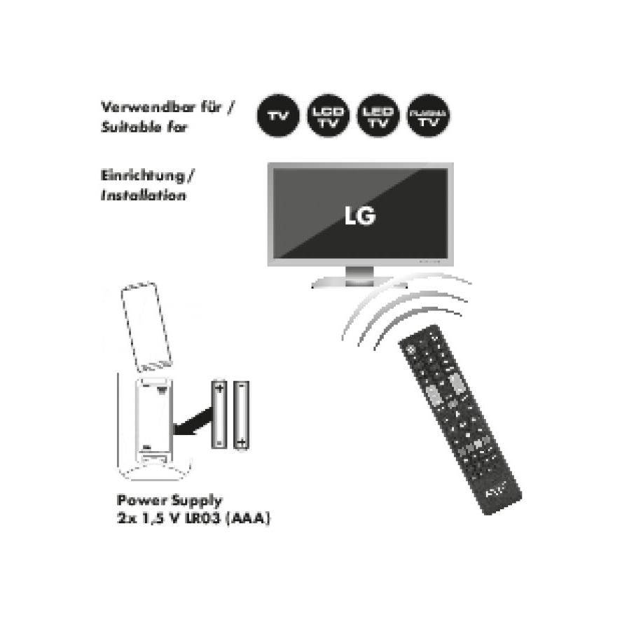 Schwaiger afstandsbediening voor LG TV's, zwart, 49 knoppen-1
