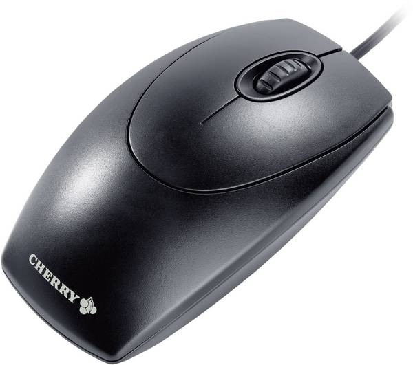 CHERRY Wheelmouse Muis USB    Optisch Zwart 3 Toetsen 1000 dpi PS2-aansluiting, USB-aansluiting, Geïntegreerd scrollwiel