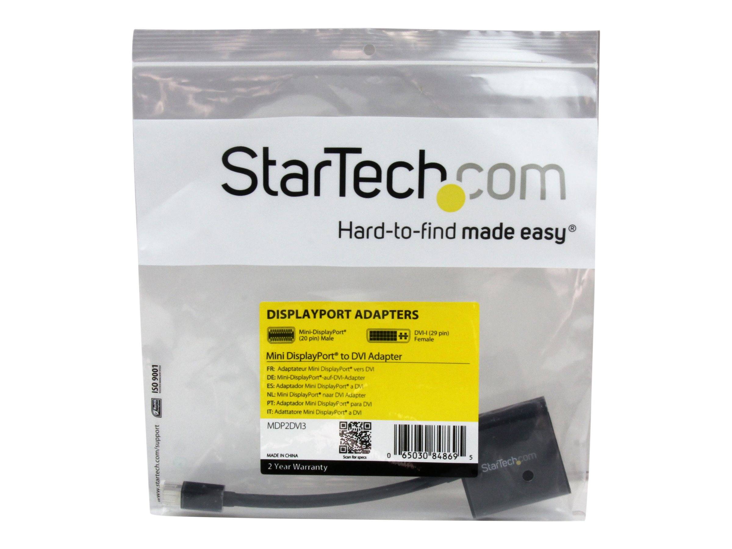 StarTech.com Mini-DisplayPort naar DVI video adapter / converter - zwart mini DP naar DVI - 1920x1200 - Zwart-1