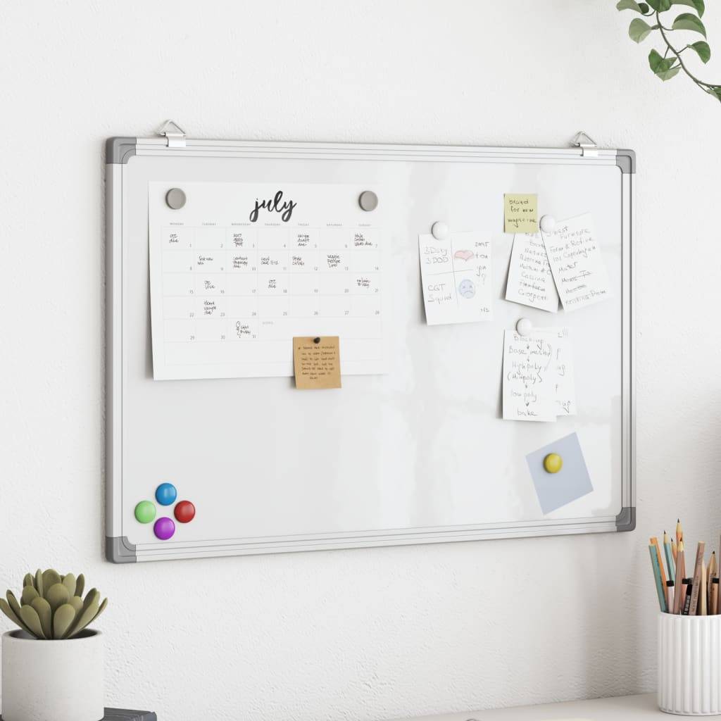 Vidaxl whiteboard magnetisch 80x60x1,7 cm aluminium 87210128524718721012852471