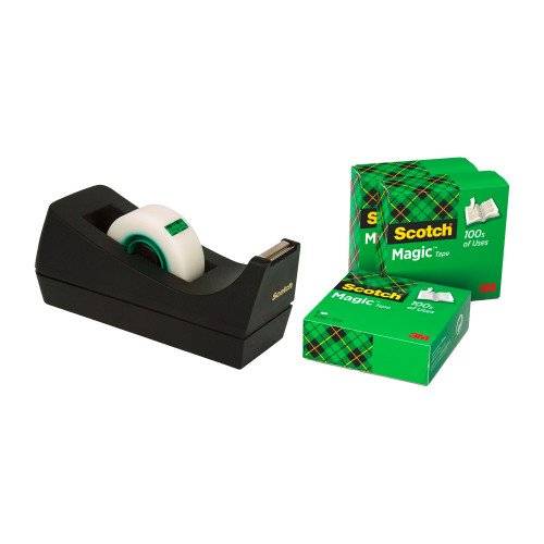 Scotch 3134375348508 Scotch - plakbandafroller zwart + 4 rollen-0