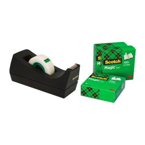 Scotch 3134375348508  Scotch -  plakbandafroller zwart + 4 rollen