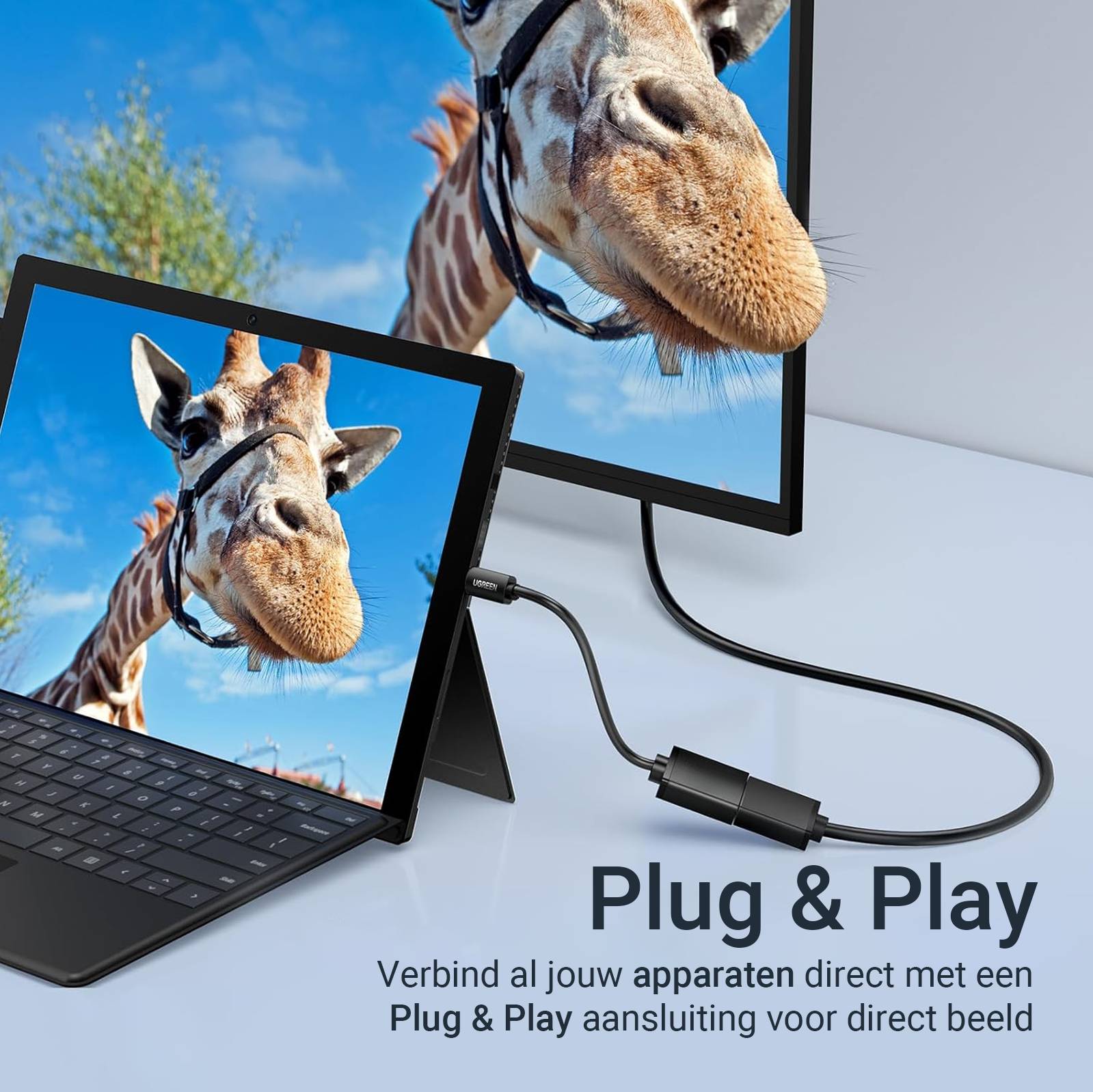 Qost micro-HDMI naar HDMI-adapter - 4K UHD - Zwart-1