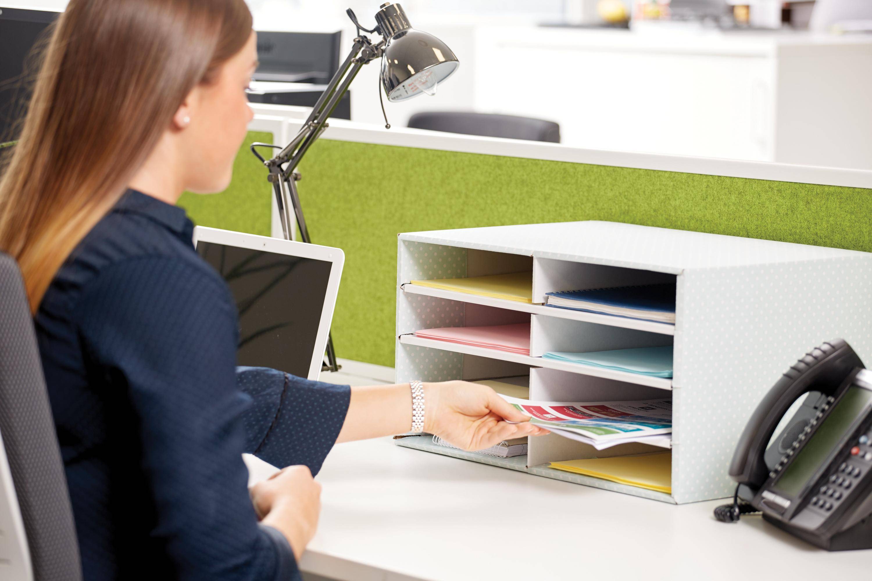 BankersBox bureau-organizer A4 met 8 vakken, groen/wit, 1 stuk-1