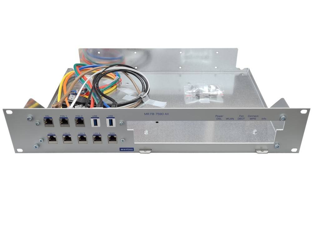 Wantec upgrade kit 19" 2HE voor FritzBox 7590 AX (V2)-1