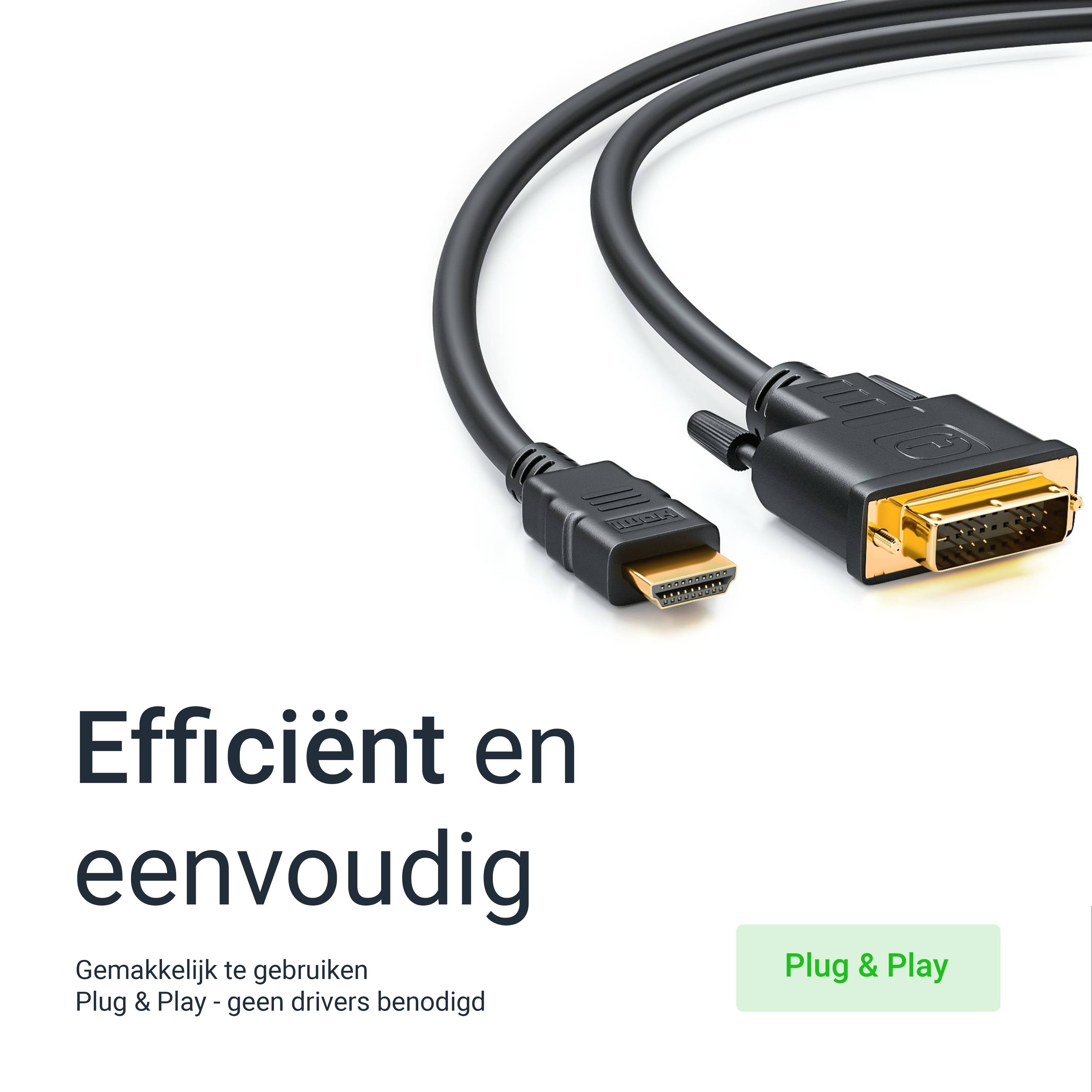 Qost HDMI naar DVI-D-kabel - 3 m - 1080p - Zwart-4