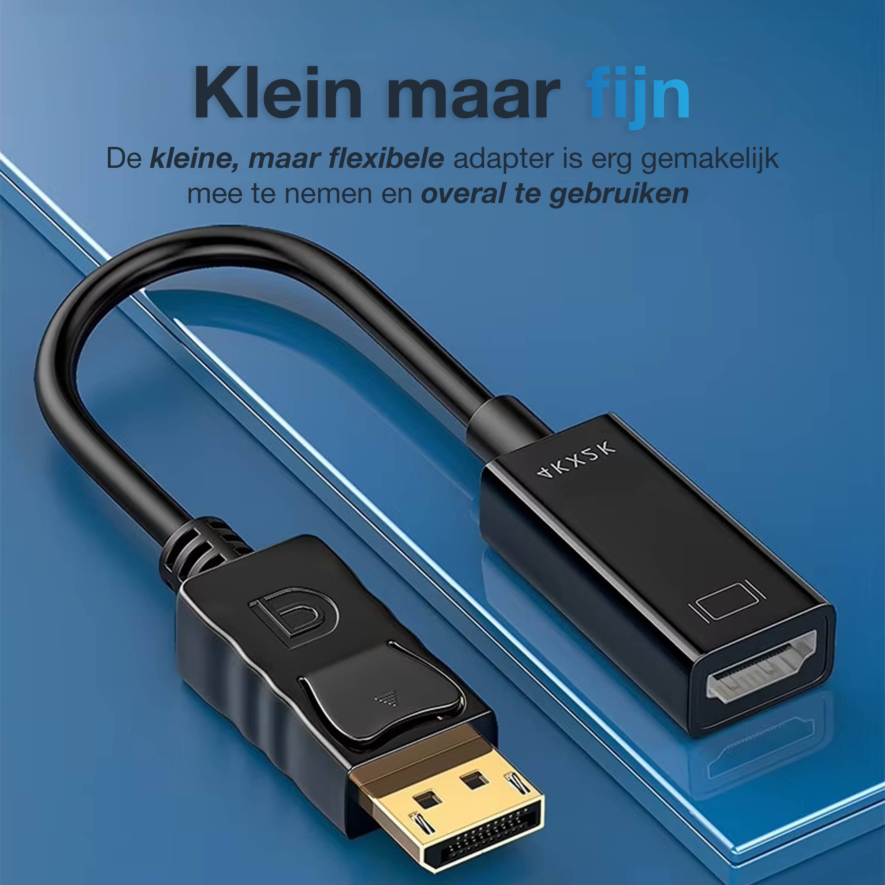 Qost - DisplayPort naar HDMI Adapter - 0.15 Meter - Zwart-3