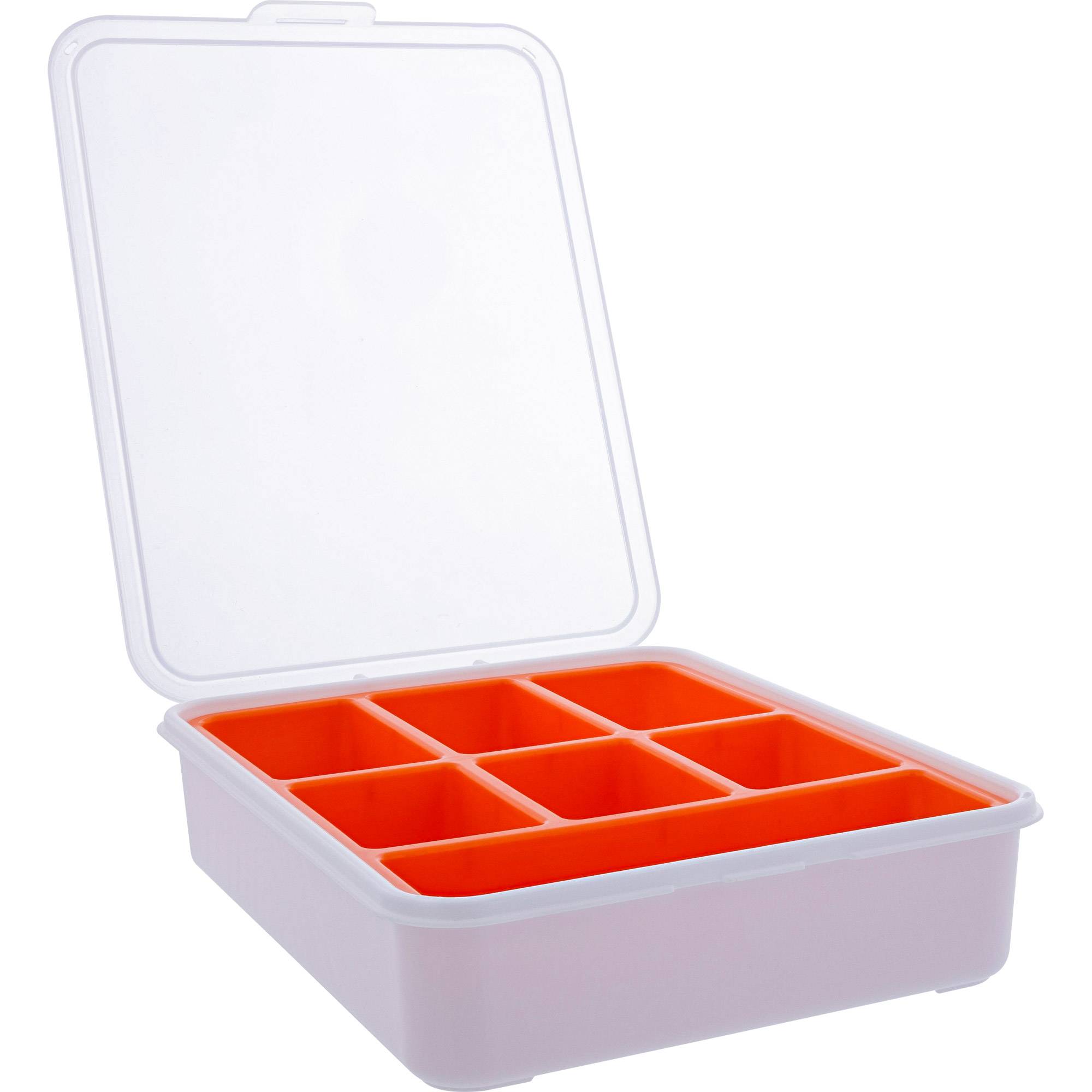 InLine® Kleine onderdelenbak, 7 compartimenten, afmetingen: 180x140x40mm, oranje-1