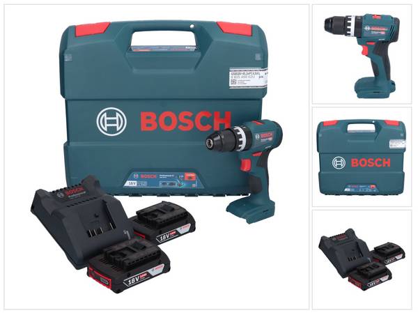 Bosch GSB 18V-45 Schroefklopboormachine + 2x 2,0 Ah L-Case - 06019K3302 (accu klopboormachine)