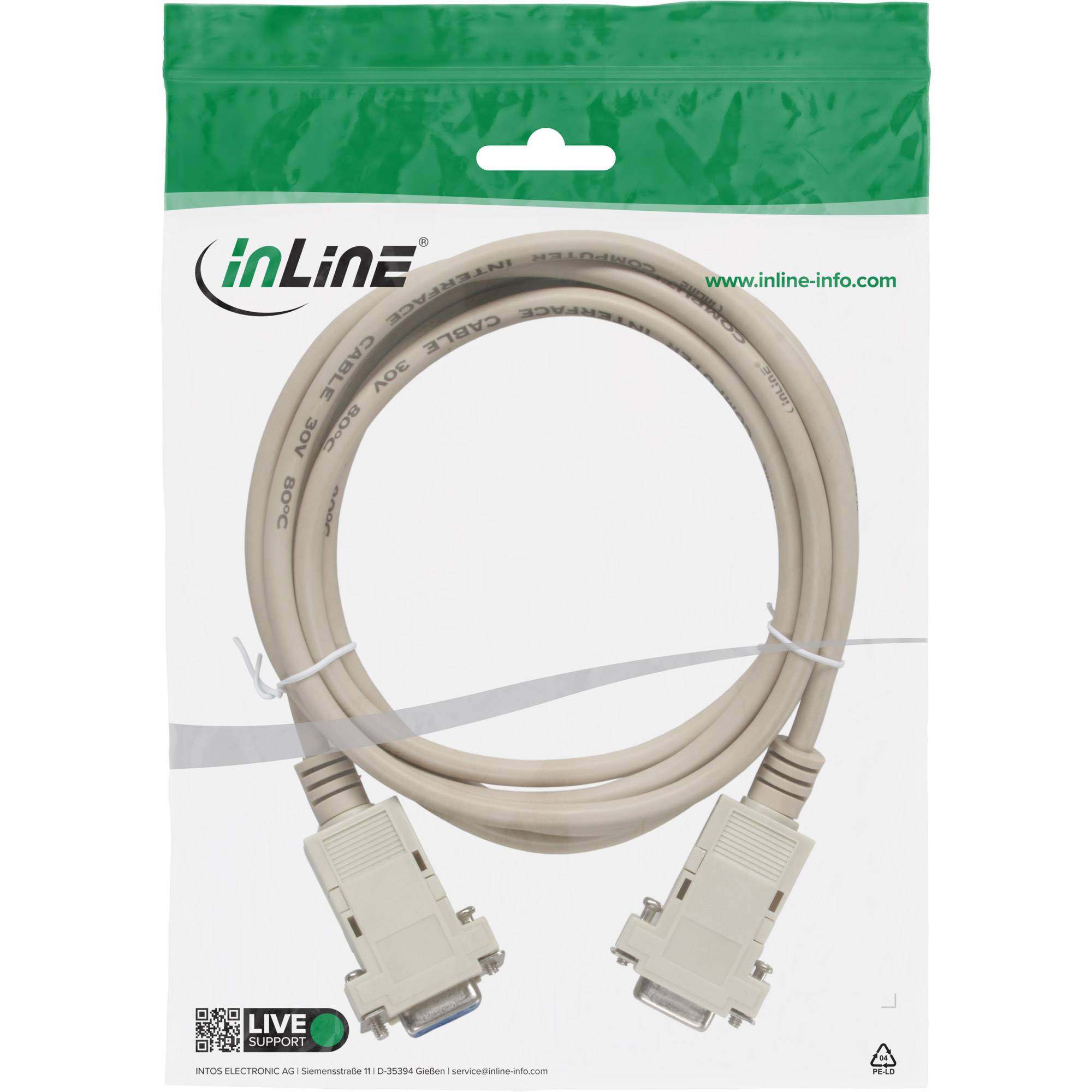 Seriële RS232 null modemkabel 9-pins SUB-D (v) - 9-pins SUB-D (v) - 2 meter-0
