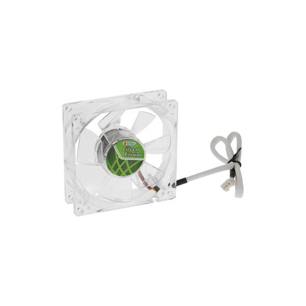 Titan Green Vision ventilator (case fan) voor in de PC met Z-Axis lager en super stil - 80 x 80 x 25 mm