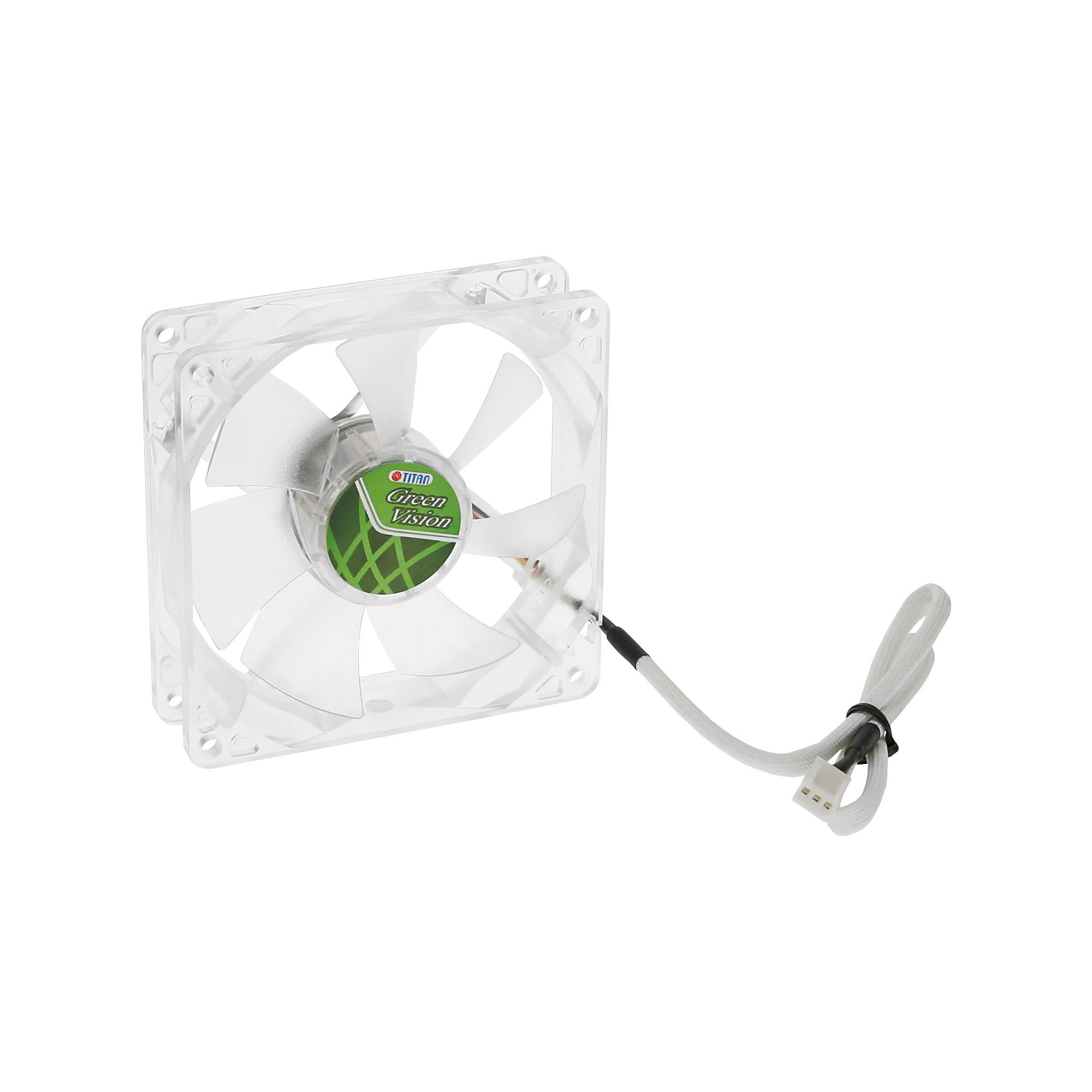 Titan Green Vision ventilator (case fan) voor in de PC met Z-Axis lager en super stil - 92 x 92 x 25 mm-0
