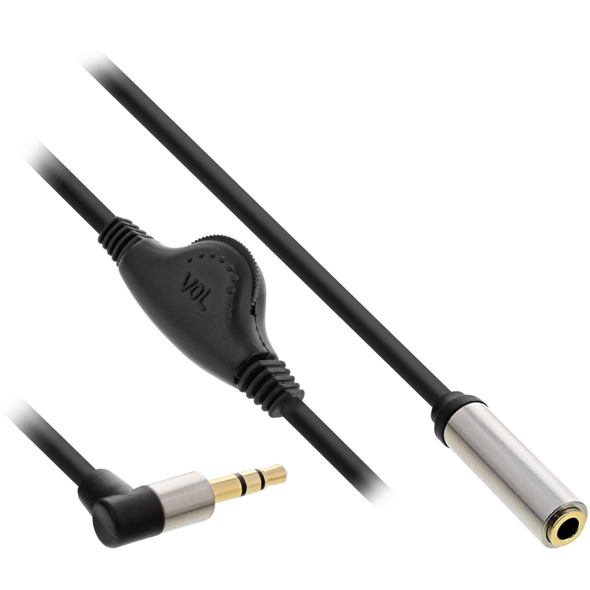 InLine 3,5mm Jack adapter met volumeregelaar | haaks | 0,25 meter-0