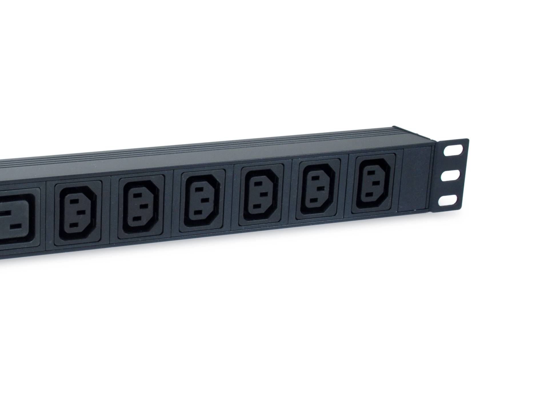 Equip stekkerdoos 19" (1U) 8-voudig IEC C20 1,8m aluminium. Sch-3