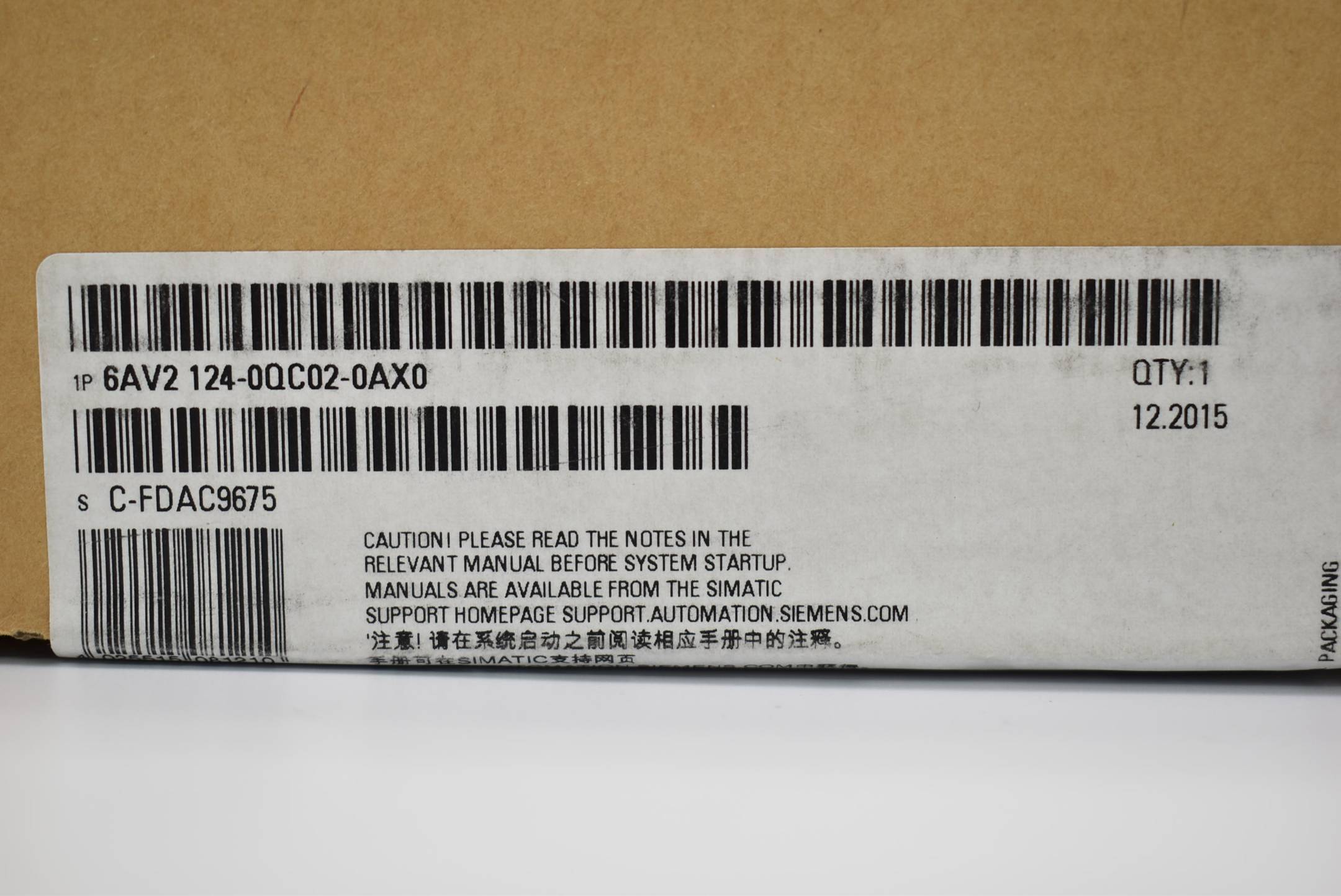 Siemens 6AV21240QC020AX0   SIMATIC HMI TP1500 Comfort Comfort-2