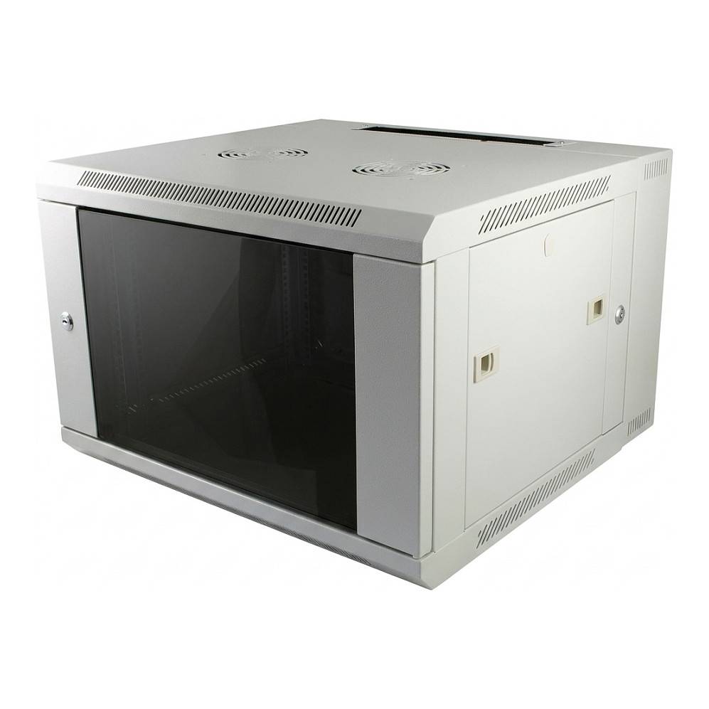 ALLNET 19"Wandgehäuse 6HE 1-teilig T450mm Lichtgrau zerlegt Flat Pack - Wandbehuizing-0