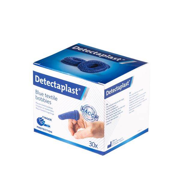 Vingerlingen Detectaplast textiel blauw 30 stuks-0