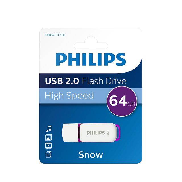 Philips SNOW USB-stick 64 GB Paars FM64FD70B/00 USB-A 2.0-10
