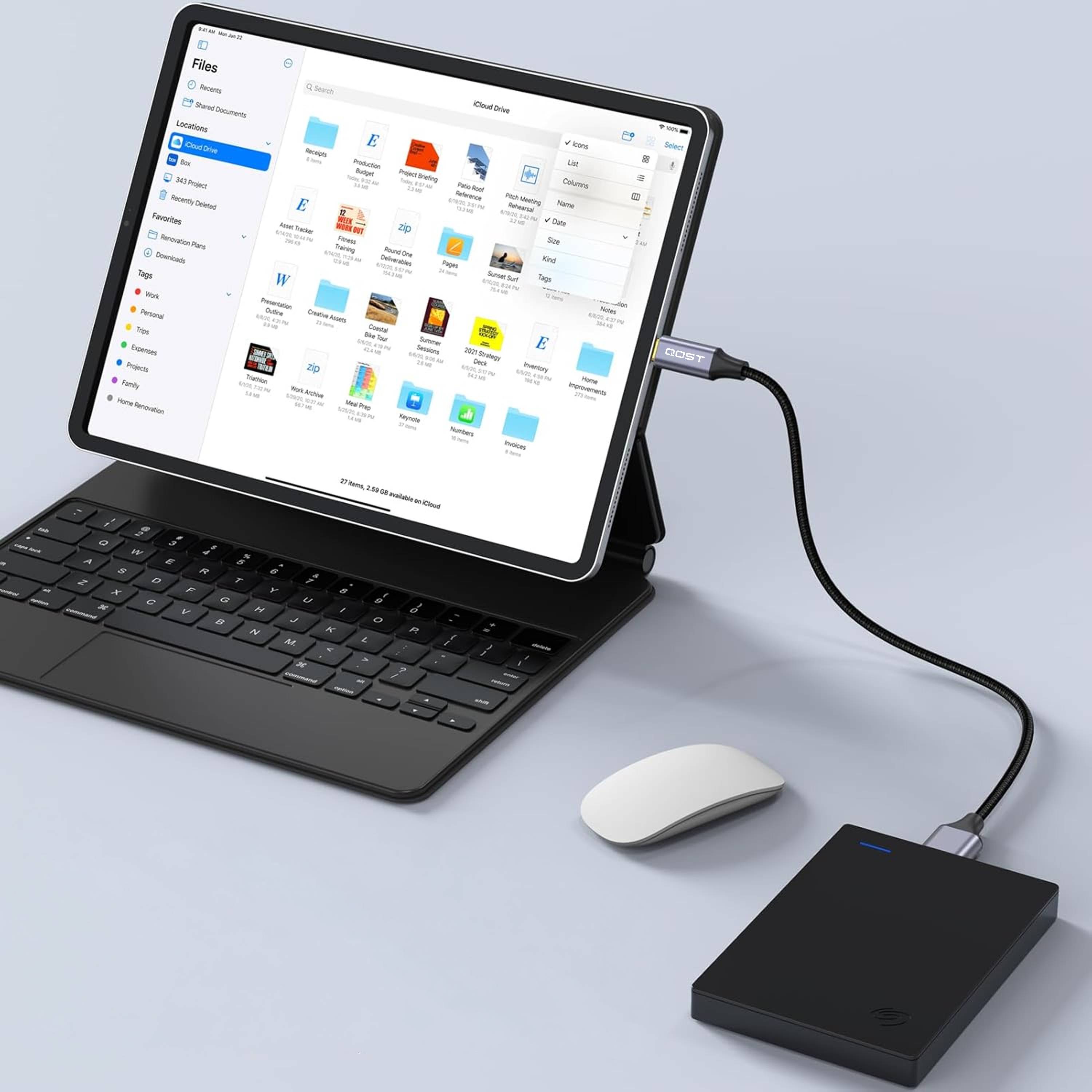Qost - USB-C naar Micro USB-B Kabel - 1 Meter - Spacegrey-2