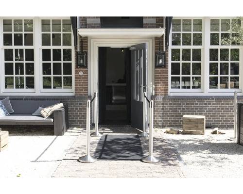 Afzetpaal securit rvs 100cm rolband 210cm zwart | 1 stuk-1
