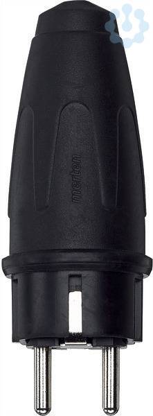 Merten 123851 Stekker met randaarde Rubber 250 V Zwart IP44-1