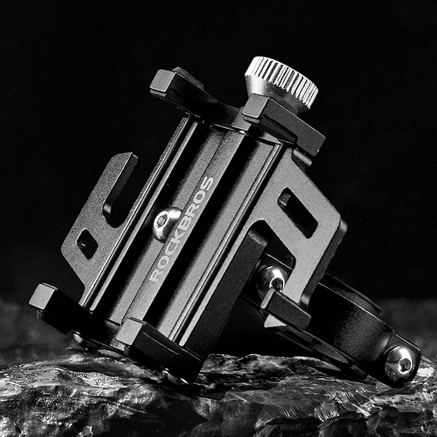 Aluminium fietstelefoonhouder zwart Compatibel met sturen van 22 tot 31,8 mm-4