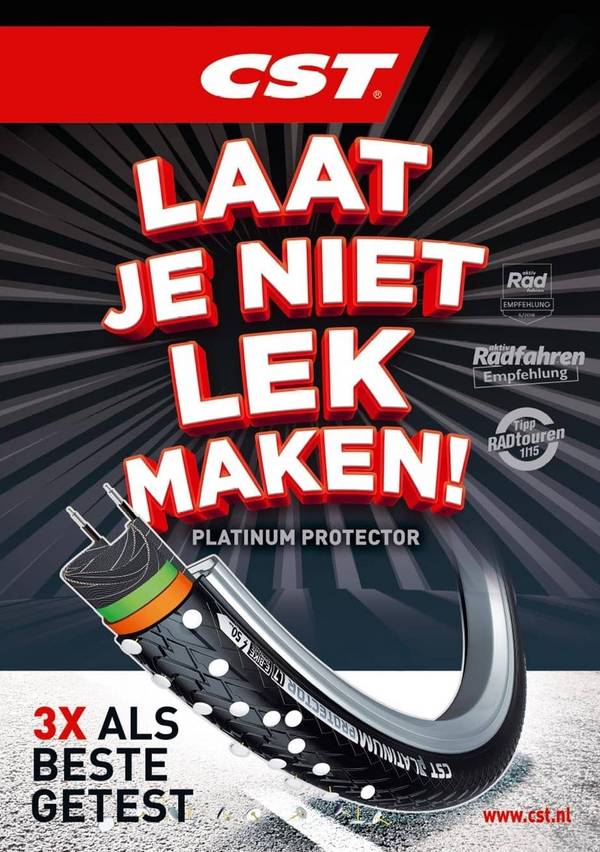 Buitenband CST Platinum Protector 28 x 1.40" / 37-622 mm - zwart met reflectie