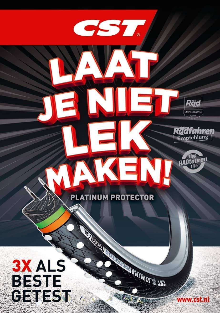 Buitenband CST Platinum Protector 28 x 1.40" / 37-622 mm - zwart met reflectie-0