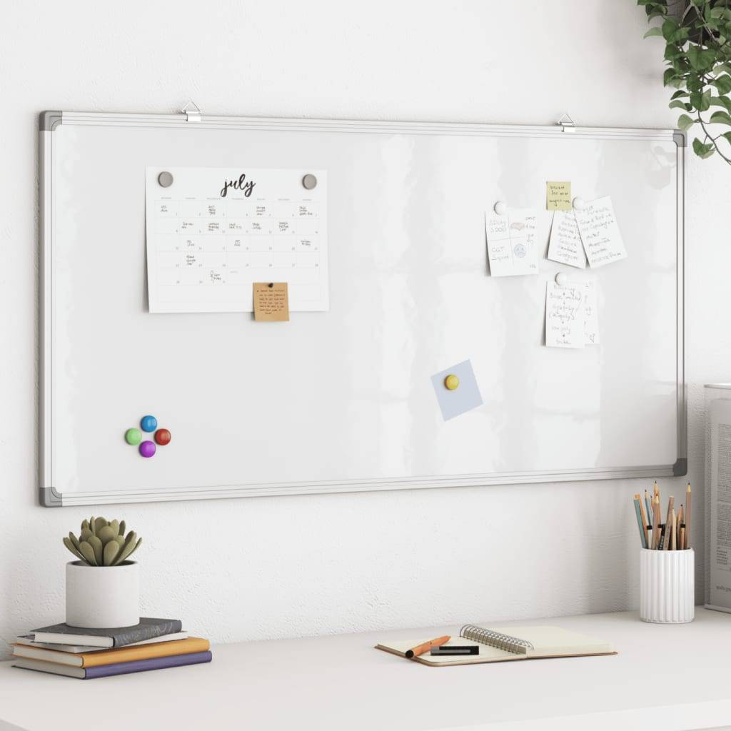 Vidaxl whiteboard magnetisch 100x50x1,7 cm aluminium 87210128524578721012852457