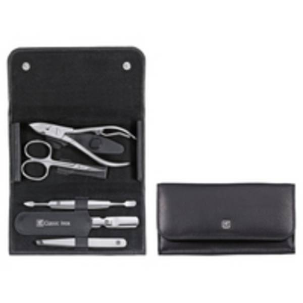 Zwilling CLASSIC leren etui met drukknoopsluiting, zwart, 5 stuks.