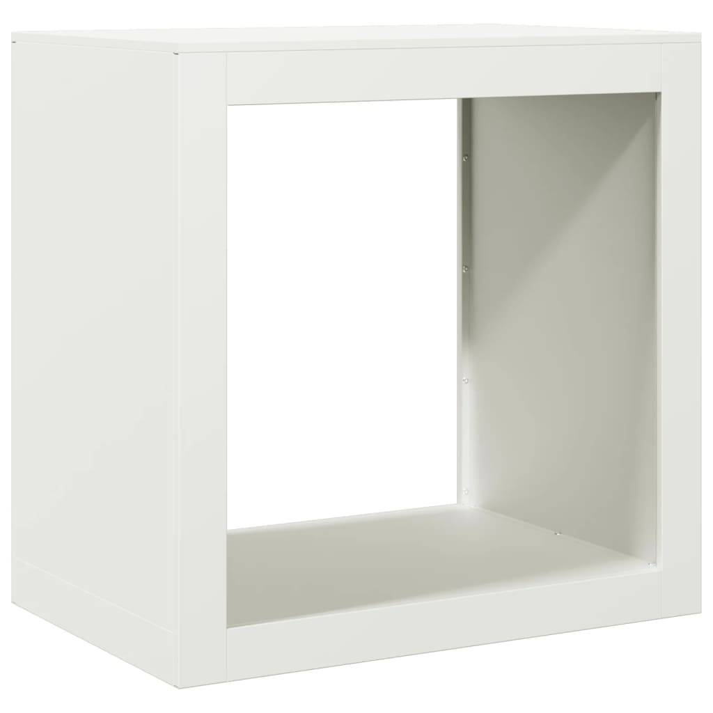 vidaXL - Haardhoutrek - 60x40x60 - cm - staal - wit-0
