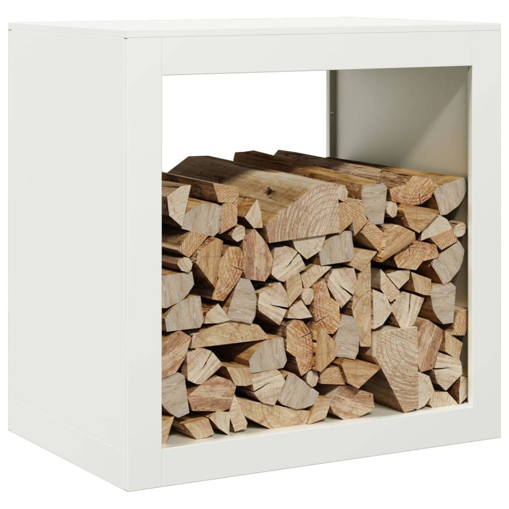 vidaXL - Haardhoutrek - 60x40x60 - cm - staal - wit-2