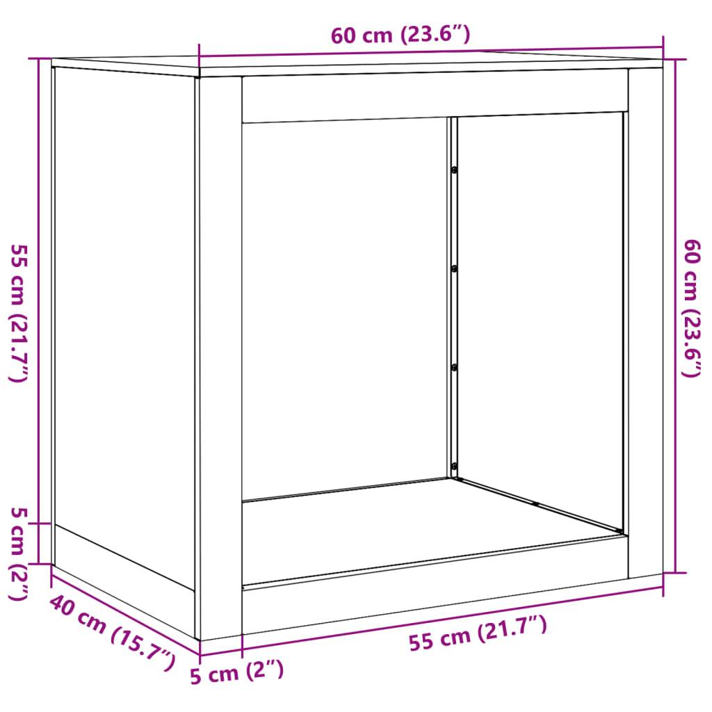 vidaXL - Haardhoutrek - 60x40x60 - cm - staal - wit-3