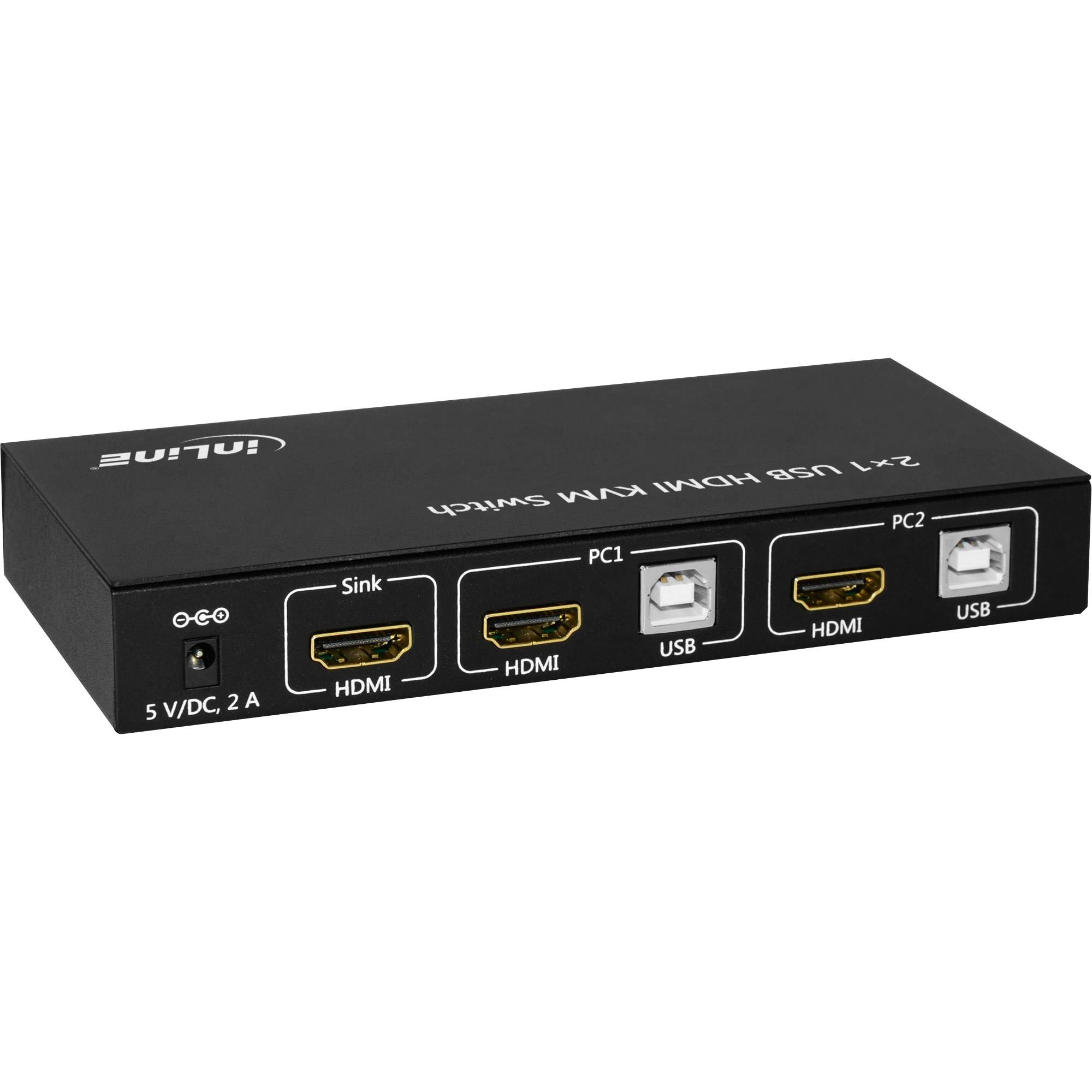 InLine® 2-Poorts Desktop KVM Switch, HDMI 4K2K, USB 2.0 hub, met audio-1