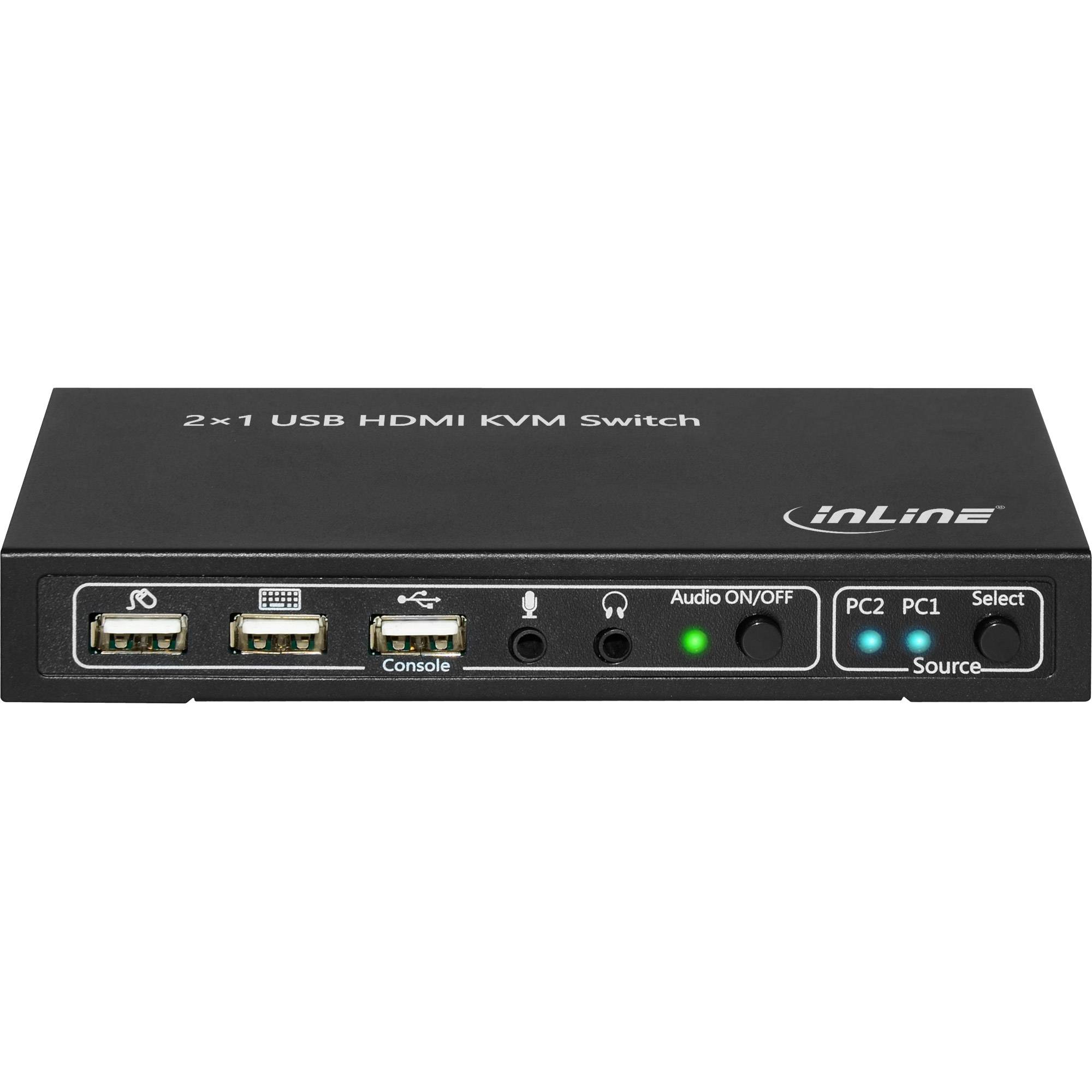 InLine® 2-Poorts Desktop KVM Switch, HDMI 4K2K, USB 2.0 hub, met audio-2