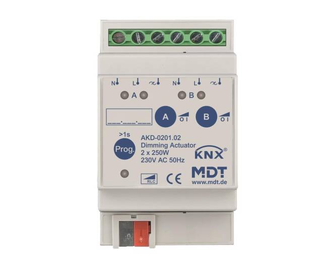 MDT AKD-0201.02 250W - Dimming Actuator - 230 VAC 230VAC-0