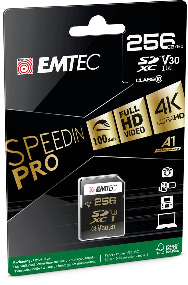 Emtec SD 256GB UHS-I U3 V30 SpeedIN Pro-2