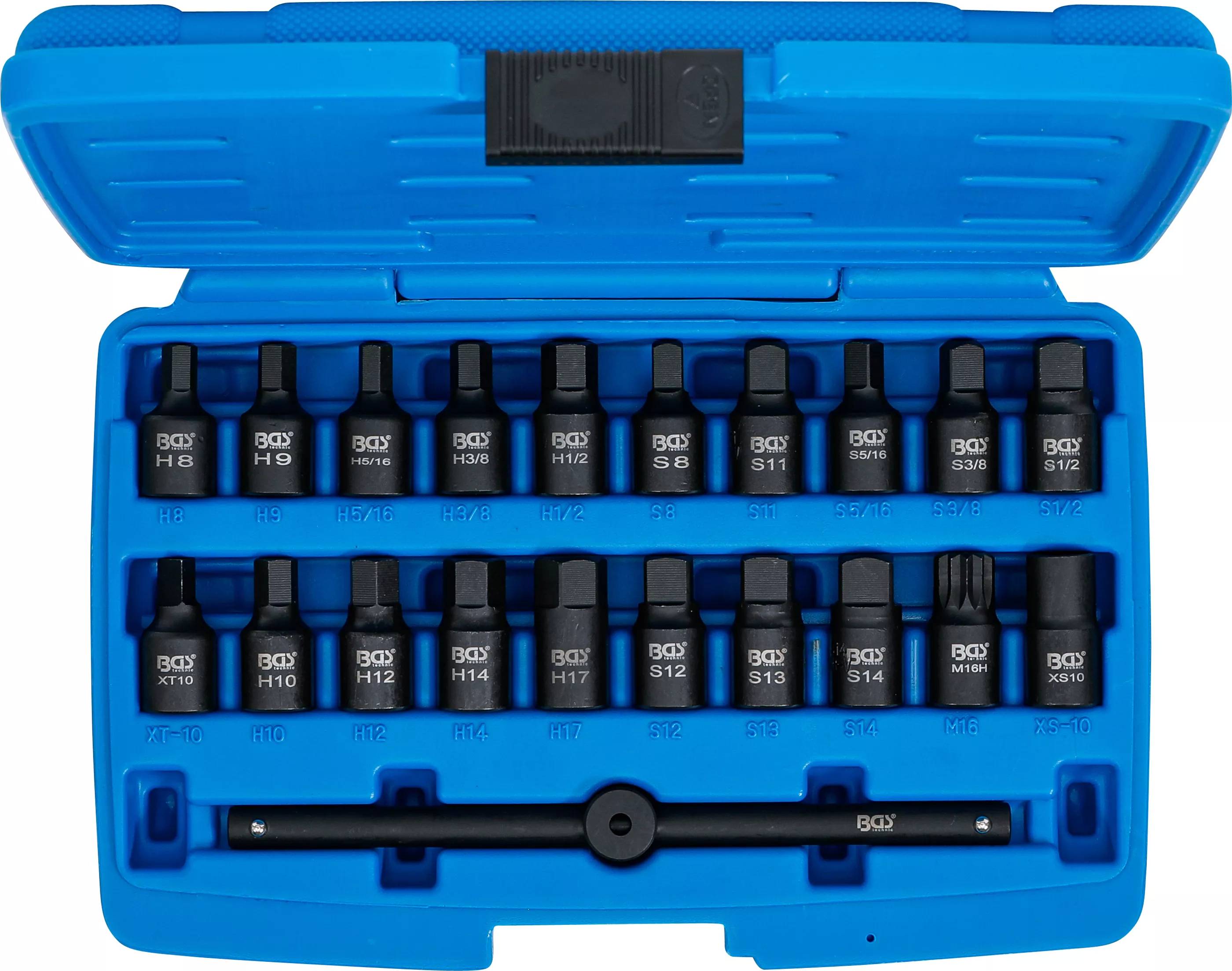 BGS 3/8" Speciale carterplug doppen set 21-delig-0